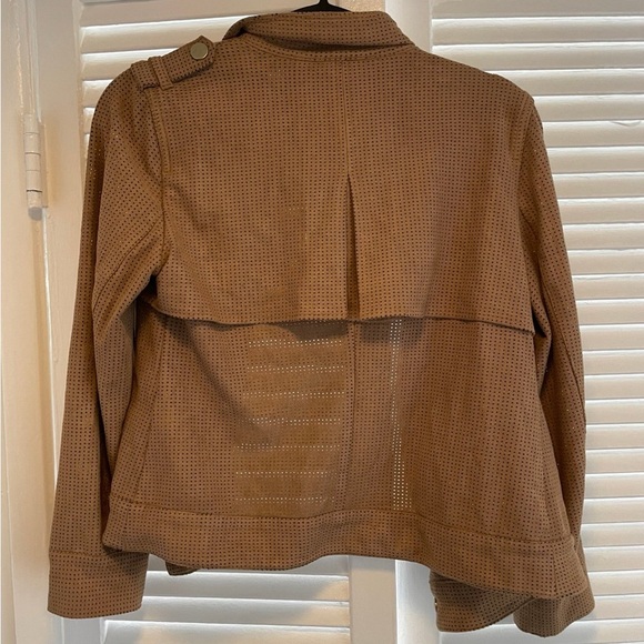 Chicos Tan Faux Suede Jacket Size 0 - Picture 2 of 3